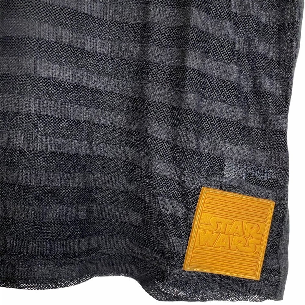 Star Wars Darth Vader Black Cotton Mesh Horizontal Stripes T-Shirt Small S - Picture 8 of 11